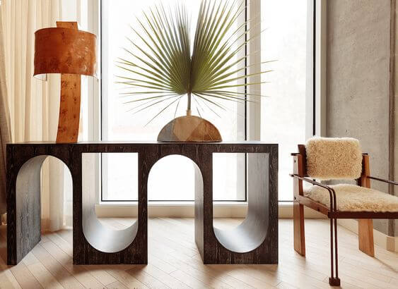 Console Modèle TERANO en bois teinté