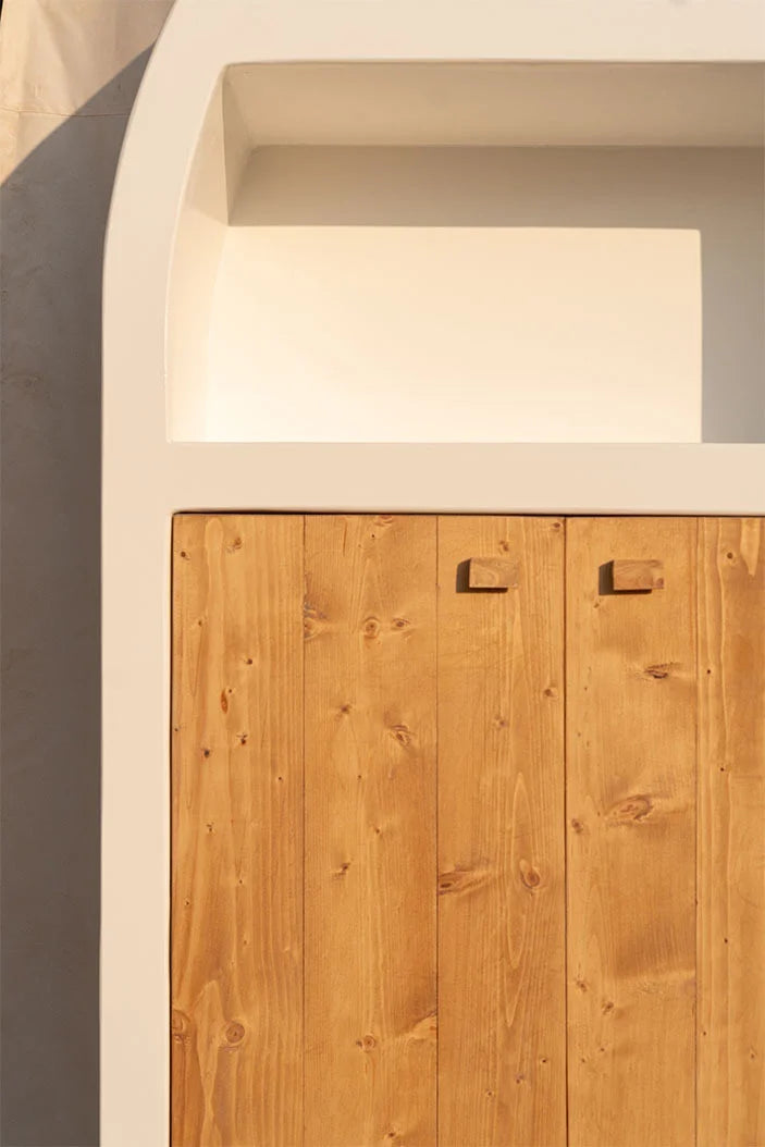 La commode Santorini Chic Arch avec portes en bois