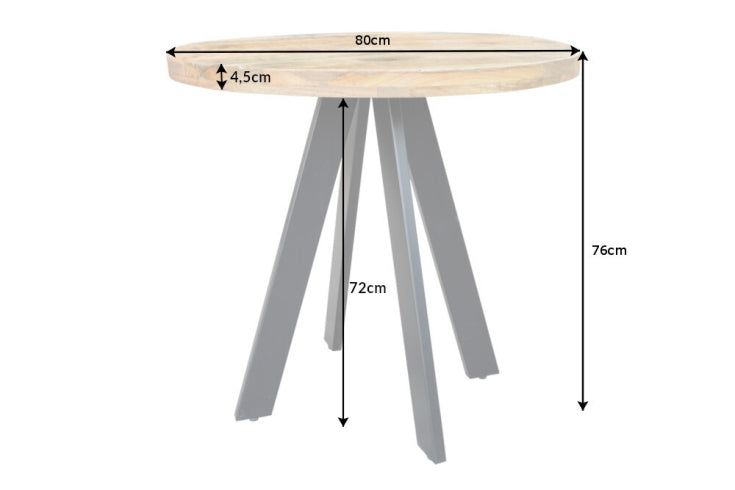 Dining table IRON CRAFT Ø 80cm round mango natural