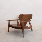Designer Walnut Lounge Chair