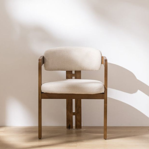 Chaise en Bois Massif et Tissu – Élégance Contemporaine et Confort