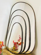 Miroir Trapèze Noir en Laiton