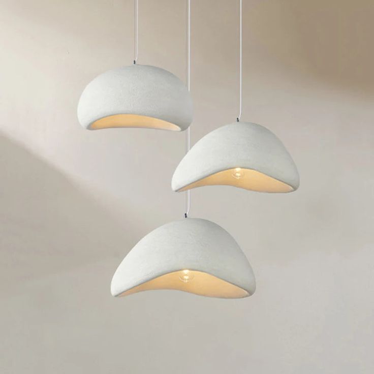 Lampe Suspendue Artisanale Serie de 3 pcs (30cm / 40cm /60 cm)  – Inspiration Wabi-Sabi