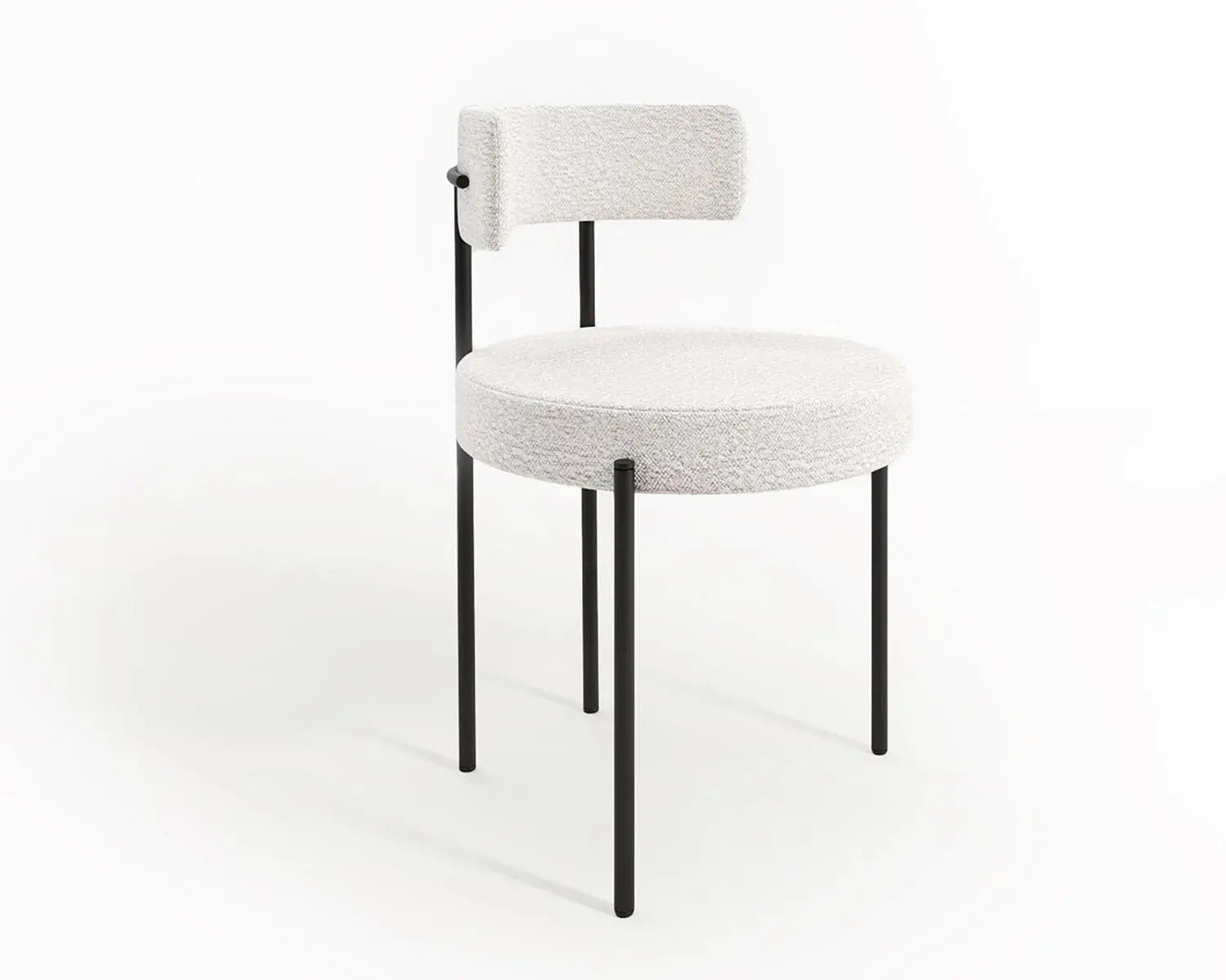 Chaises en Fer et Tissu Bouclé