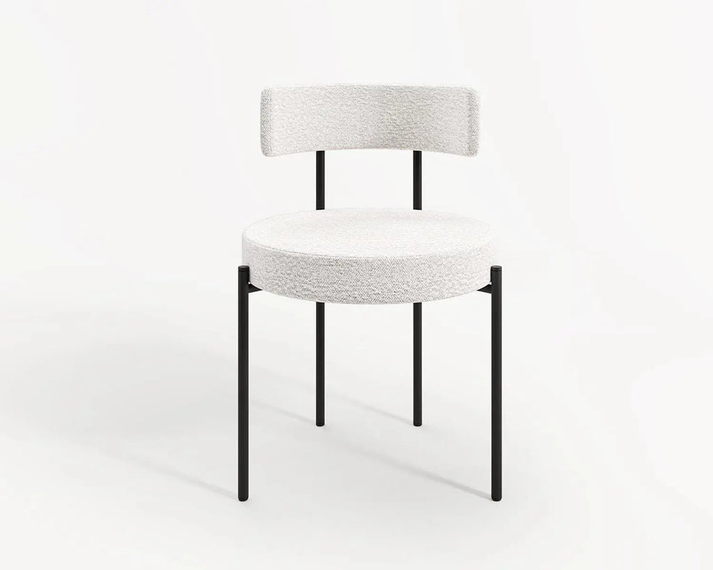 Chaises en Fer et Tissu Bouclé