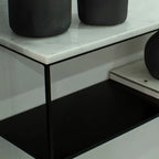 Console d’Entrée en Fer et Marbre Blanc