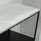 Console d’Entrée en Fer et Marbre Blanc