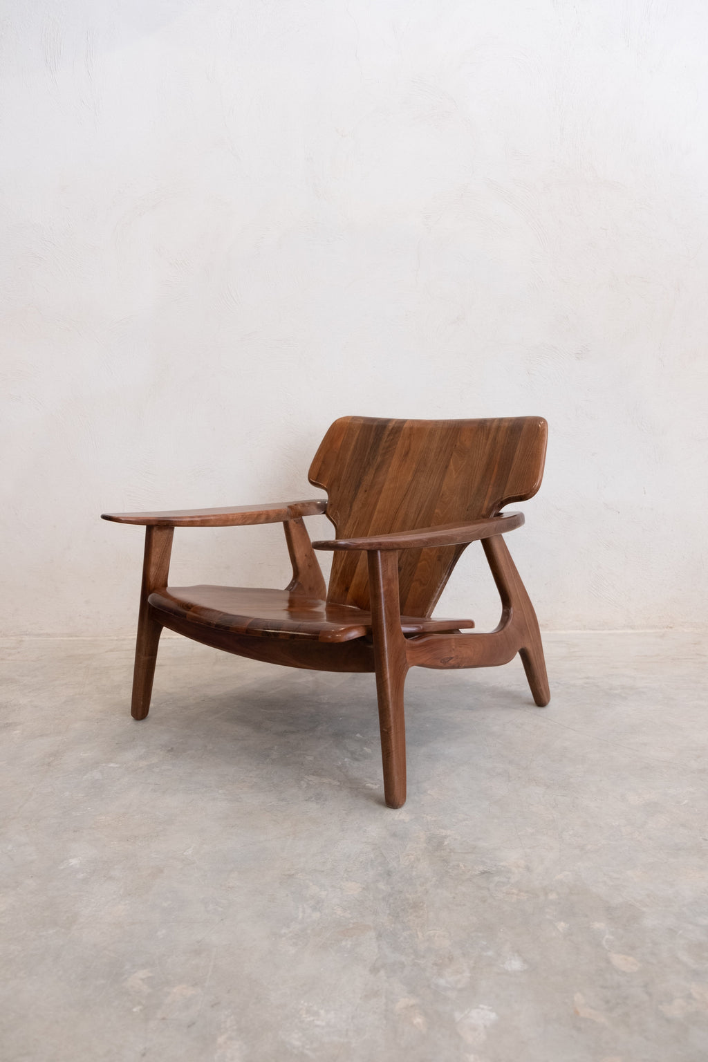 Designer Walnut Lounge Chair