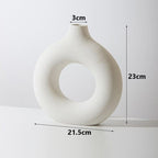 Vase circulaire en céramique blanc ~ LOUNA WHITE