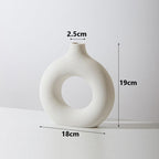 Vase circulaire en céramique blanc ~ LOUNA WHITE