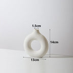 Vase circulaire en céramique blanc ~ LOUNA WHITE